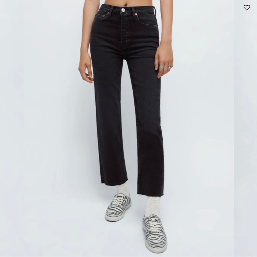 Re/Done comfort stretch high rise stove top black jeans